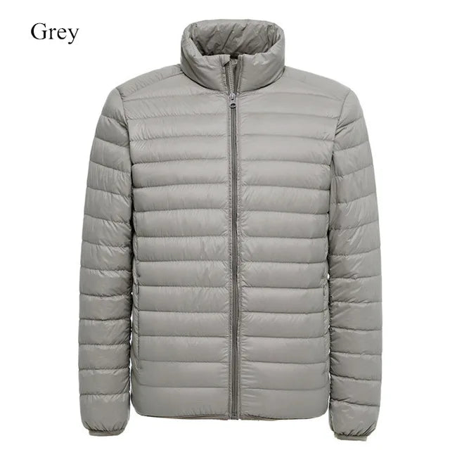 Leichte, wasserabweisende, verstaubare Pufferjacke für Herren, 2023, Neuheiten, Herbst-Winter, männliche Mode, Stehkragen-Daunenmäntel