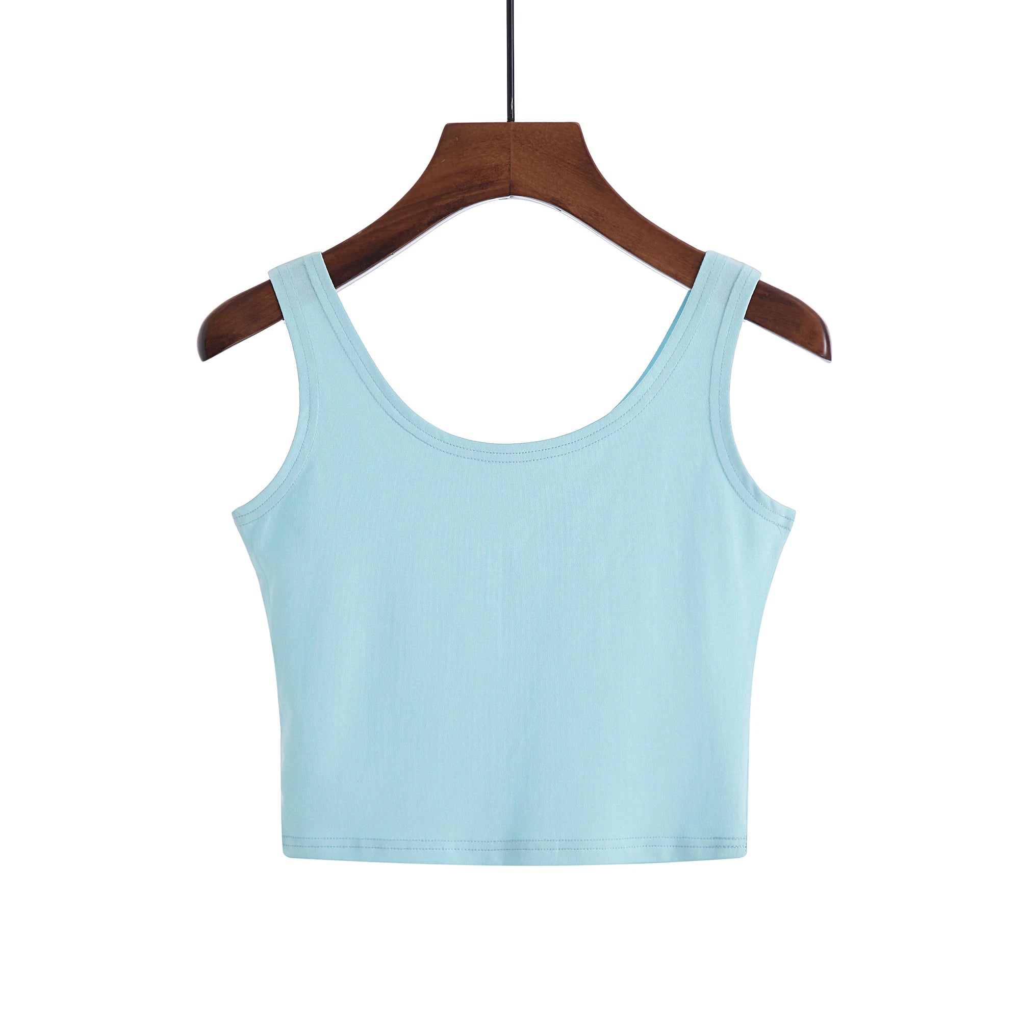 2024 mode Sexy Frauen Candy Farbe Tanks Tops Kurze 100% Baumwolle Casual Leibchen Rohr Top Weibliche Ärmellose Abgeschnitten Weste 2XL