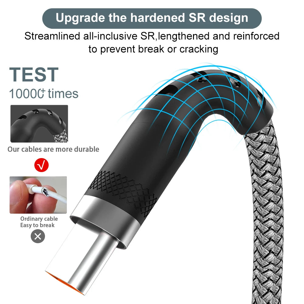 USB-Typ-C-Schnellladekabel, Android-Micro-USB-Leitung, USB zu LIGHTNING, verlängertes Ladekabel für iPhone 14, Xiaomi, OnePlus, Samsung