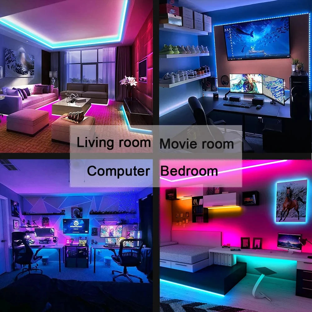 Bluetooth LED Streifen Lichter Smart SMD 5050 APP Fernbedienung Flexible Band Diode Lampe Band TV Hintergrundbeleuchtung Spiel Zimmer Wohnkultur