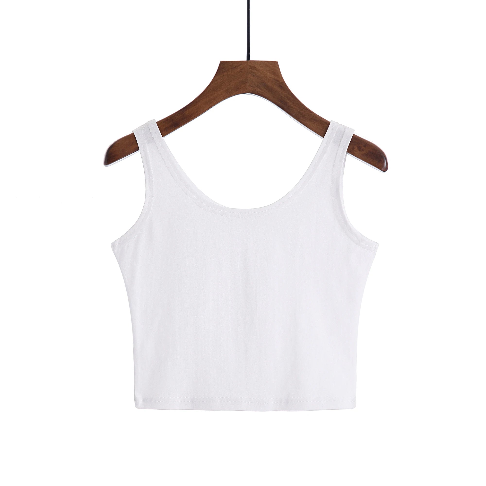 2024 mode Sexy Frauen Candy Farbe Tanks Tops Kurze 100% Baumwolle Casual Leibchen Rohr Top Weibliche Ärmellose Abgeschnitten Weste 2XL