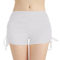 Sommer-Badebekleidung für Damen, einfarbig, Boxer, Strandshorts, hohe Taille, seitlich verstellbarer Kordelzug, elastischer Sport-Badeanzug