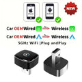 2in1 verkabelt mit kabellosem CarPlay-Android-Auto-Adapter für OEM-Autoradio mit USB-Stecker und Wiedergabe