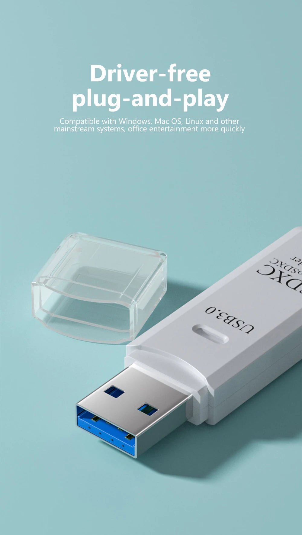 2-in-1 USB 3.0 Kartenleser Micro TF SD Kartenleser USB-Adapter Hochgeschwindigkeitskartenleser TF Speicherkarte für PC Laptop Zubehör