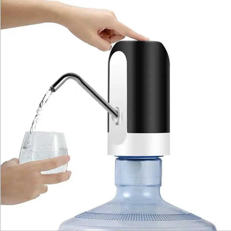 1pcwhite/schwarze Wasser flaschen pumpe USB-Lade-Auto-Schalter Trink spender mit einem Klick
