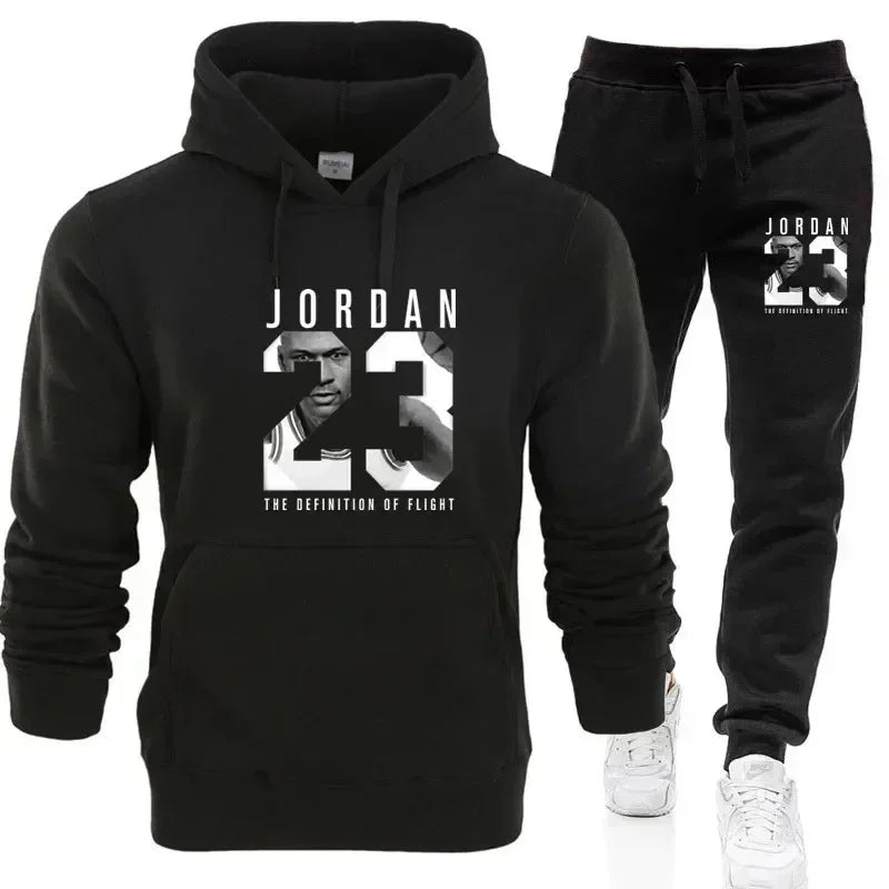 Der Sweatshirt-Hoodie ist ein Herren-Set für den Frühling 2025, ein Damen-Set für Damen-Sportbekleidung mit Kapuzenpullover und Jogginghose