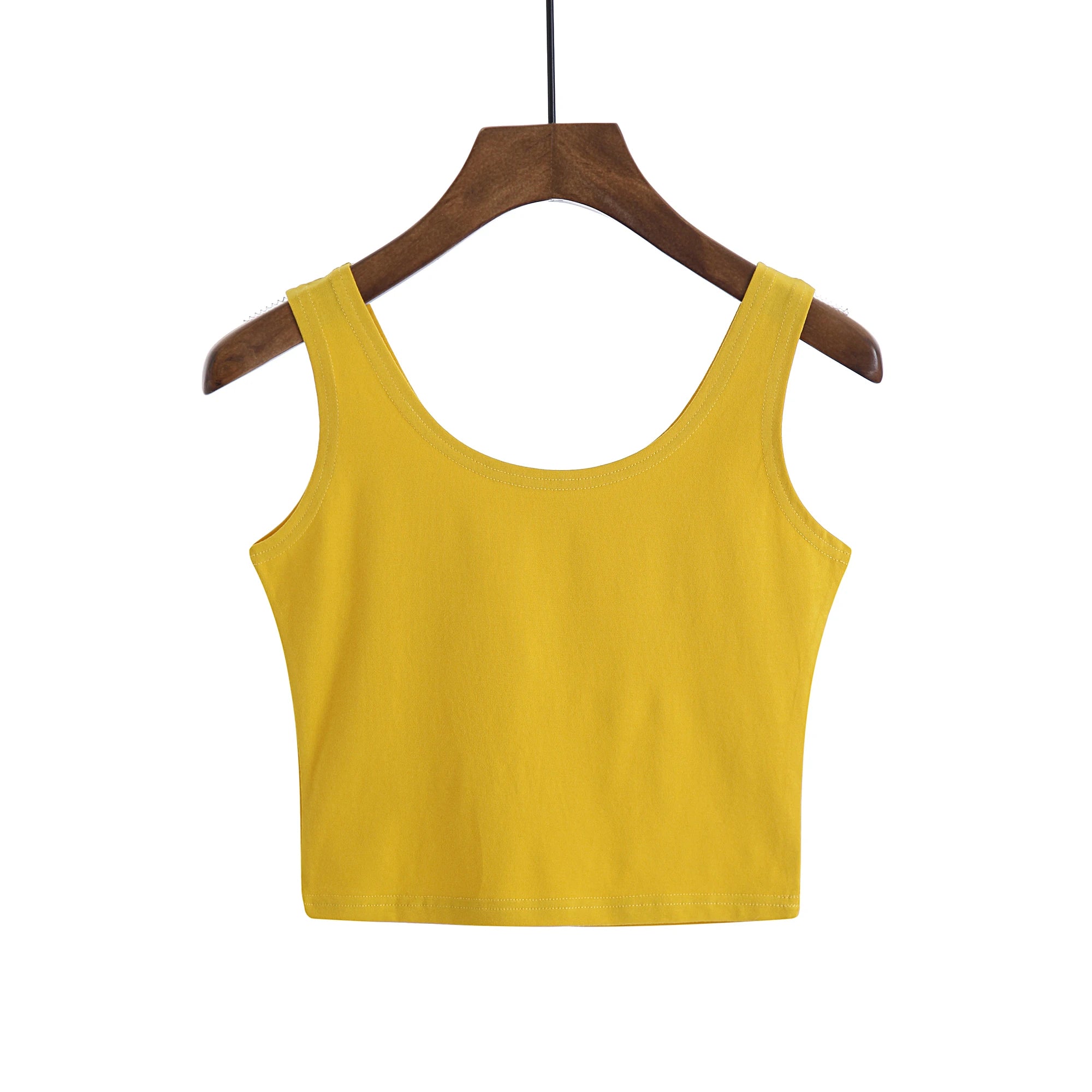 2024 mode Sexy Frauen Candy Farbe Tanks Tops Kurze 100% Baumwolle Casual Leibchen Rohr Top Weibliche Ärmellose Abgeschnitten Weste 2XL