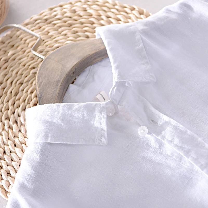 Neue Designer Italien Stil 100 % Leinen Langarm-shirt Männer Marke Casual 5 Farben Solide Weiß Shirts Für Männer top Camisa Chemise