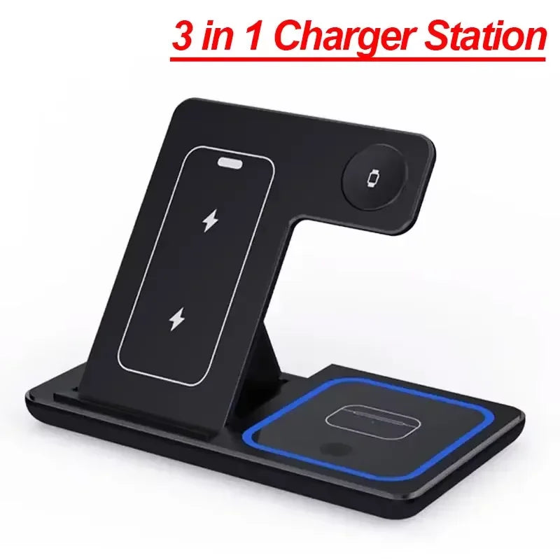 3-in-1 30 W faltbare kabellose Ladestation für iPhone 16 15 14 13 12 Pro Max iWatch Ultra Airpods Pro Schnellladestation Dock