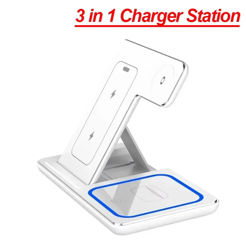 3-in-1 30 W faltbare kabellose Ladestation für iPhone 16 15 14 13 12 Pro Max iWatch Ultra Airpods Pro Schnellladestation Dock