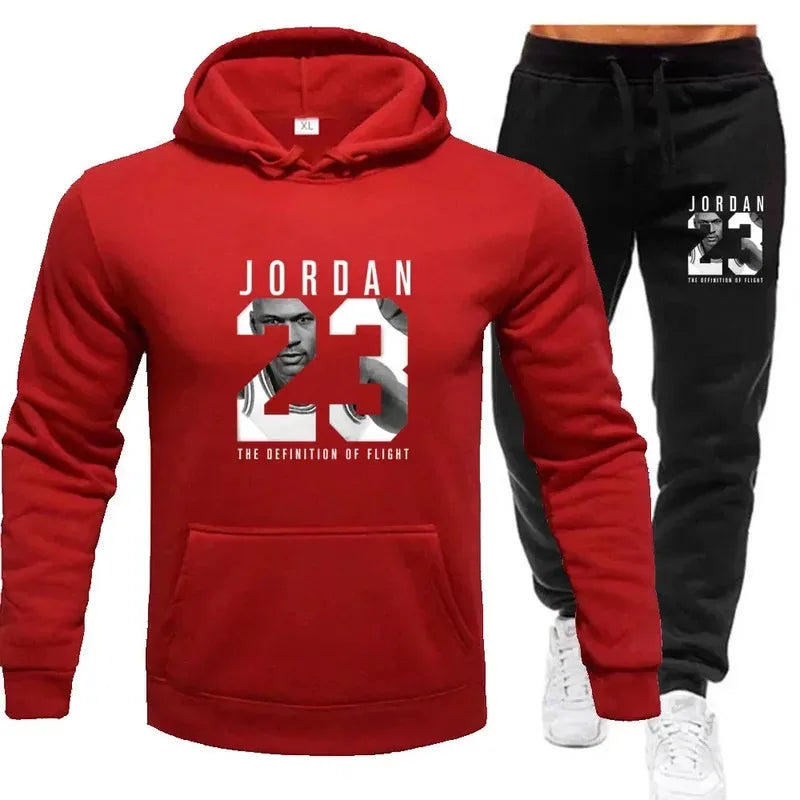 Der Sweatshirt-Hoodie ist ein Herren-Set für den Frühling 2025, ein Damen-Set für Damen-Sportbekleidung mit Kapuzenpullover und Jogginghose