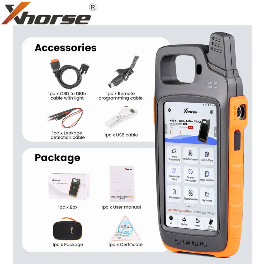 Xhorse VVDI Key Tool Max PRO kombiniert Key Tool Max- und Mini-OBD-Werkzeugfunktionen und fügt Spannungs- und Leckstromfunktionen ein