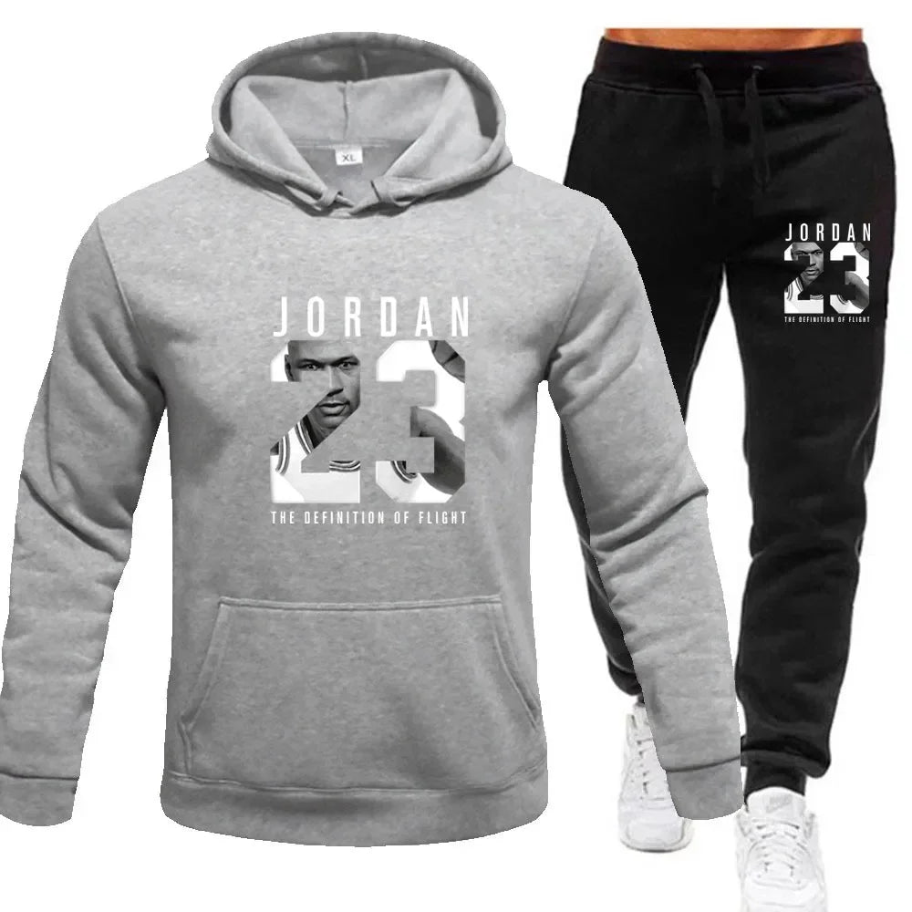 Der Sweatshirt-Hoodie ist ein Herren-Set für den Frühling 2025, ein Damen-Set für Damen-Sportbekleidung mit Kapuzenpullover und Jogginghose