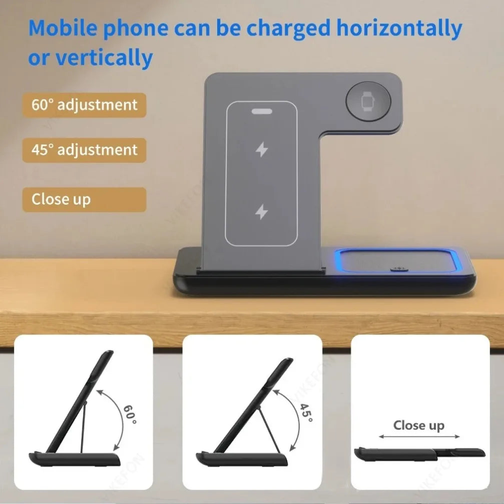 3-in-1 30 W faltbare kabellose Ladestation für iPhone 16 15 14 13 12 Pro Max iWatch Ultra Airpods Pro Schnellladestation Dock