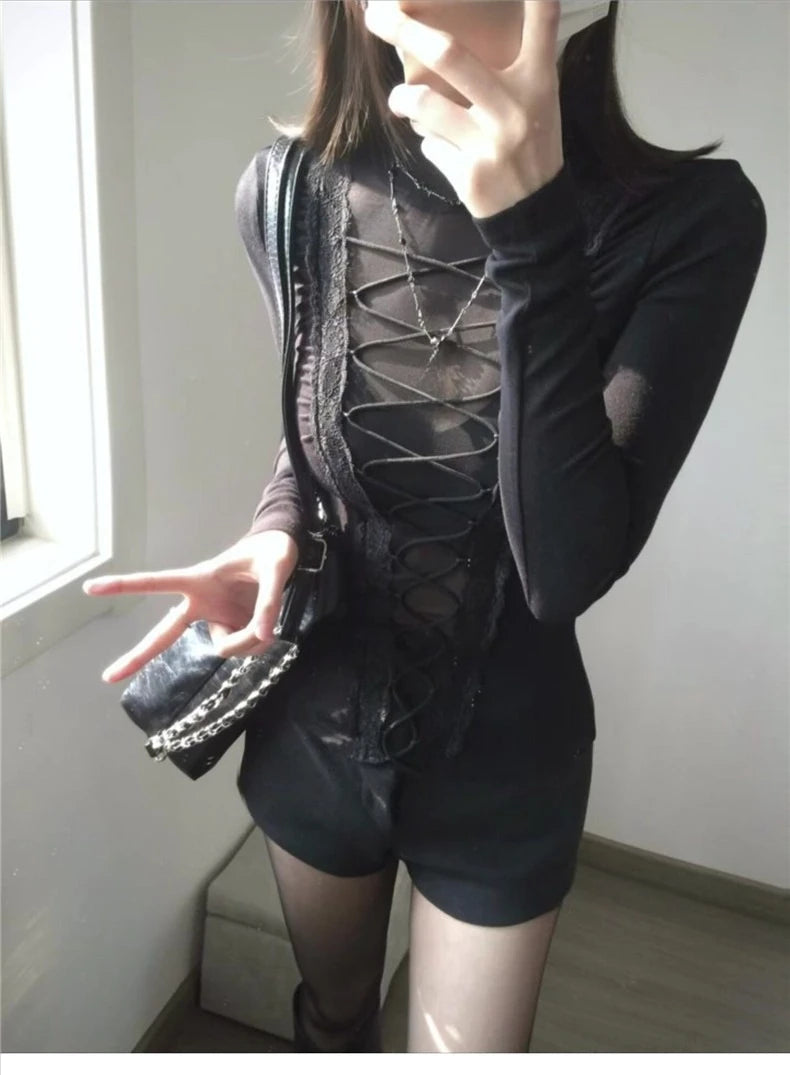 2026 Koreanische Punk-Subkultur Bedruckte Kurzarm-T-Shirts Y2K Harajuku Gothic Loose Tees Streetwear Retro 2000er Vintage Damen-Oberteile