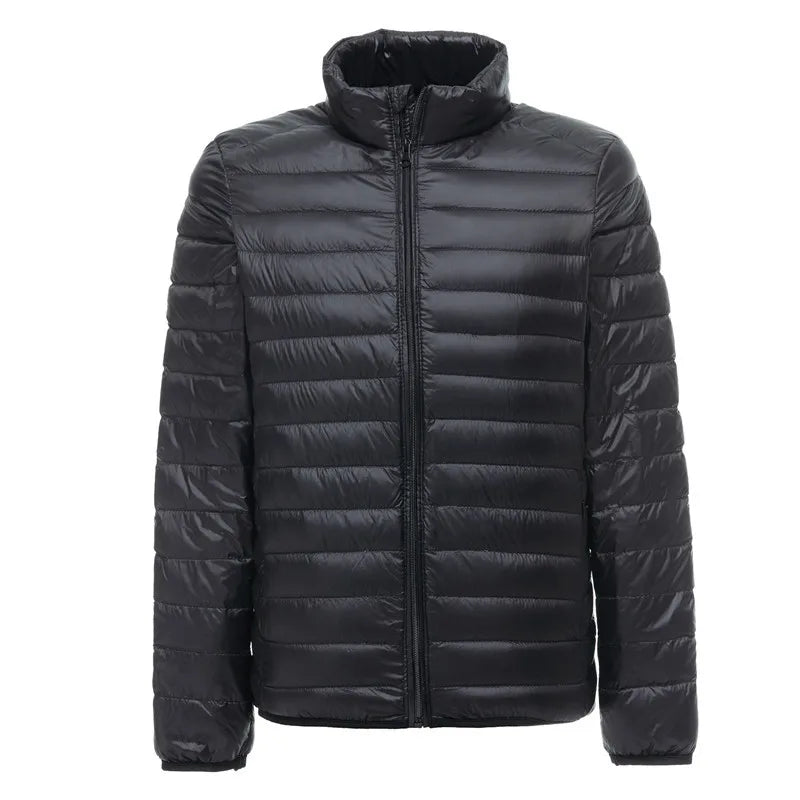 Leichte, wasserabweisende, verstaubare Pufferjacke für Herren, 2023, Neuheiten, Herbst-Winter, männliche Mode, Stehkragen-Daunenmäntel