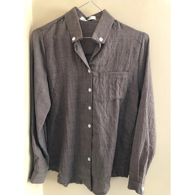 Chemisier Femme Frauen Tops Mode 2022 Sommer Leinen Weißes Hemd Frauen Langarm Bluse Koreanische Frau Kleidung Roupas Femininas