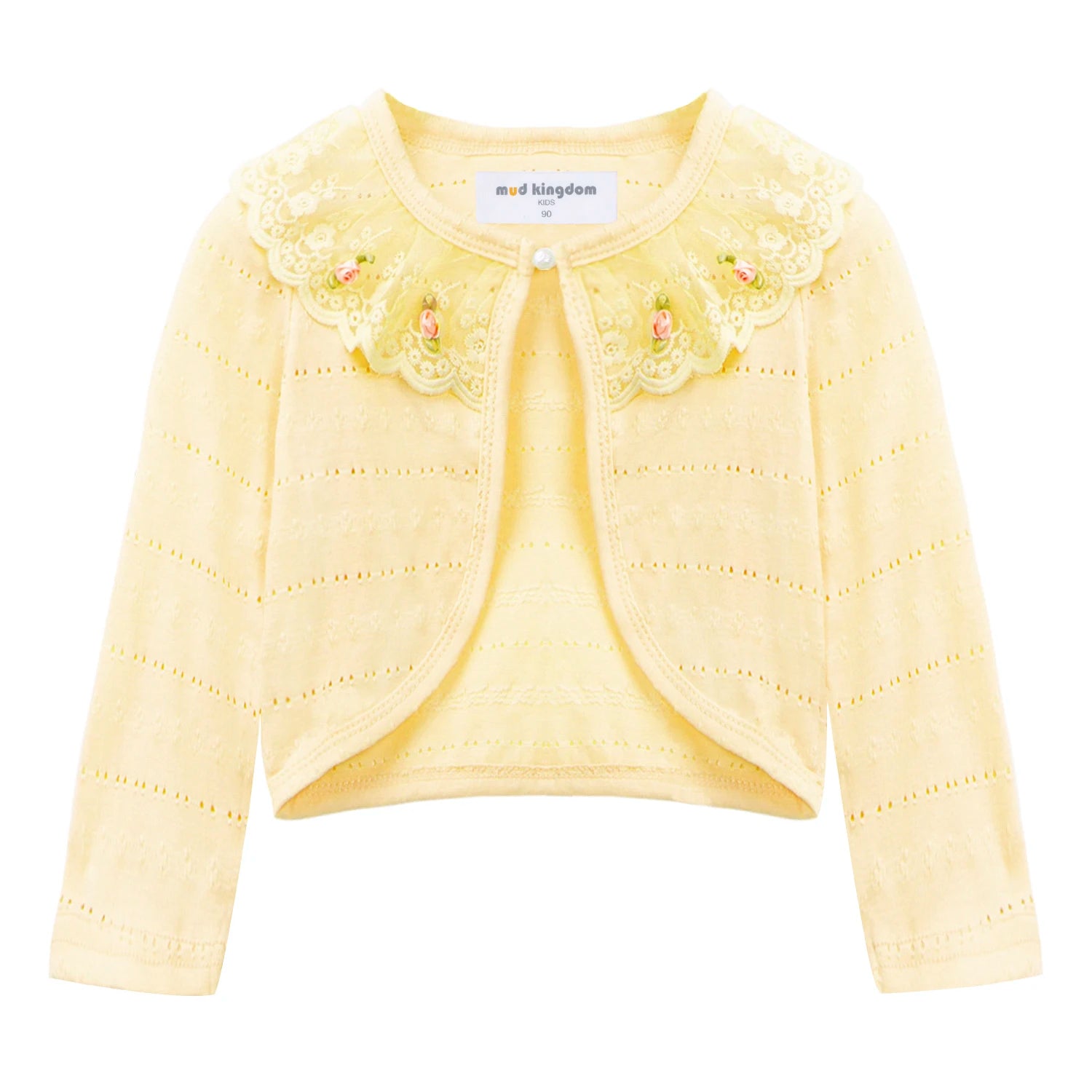 Mud kingdom Grils Strickjacke Pullover Frühling Langarm Bolero Achsel zucken Spitze kurze Strickjacke für Kleinkind Kleidung dünne Mantel Jacke