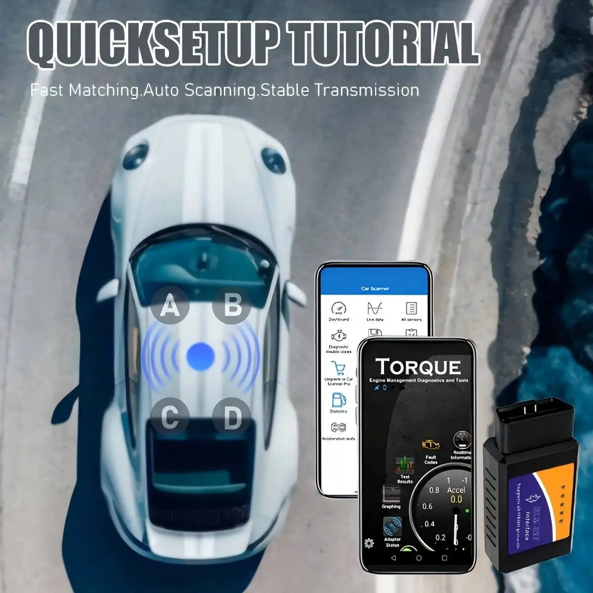 Auto-Code-Scanner, Kompakter Scanner, Tragbares Gerät, Langlebig, Präzisionswerkzeug, Diagnosegerät, Fahrzeugbesitzer, Kfz-Techniker