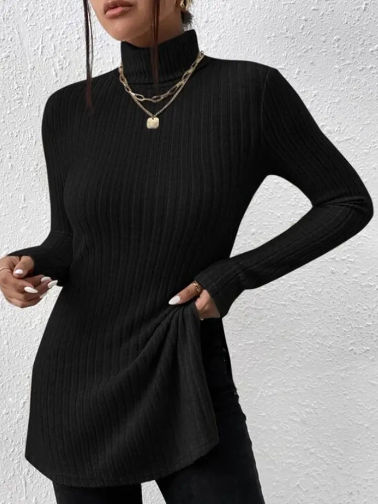 Damen Herbst-und Winter pullover mit hohem Hals unterteil