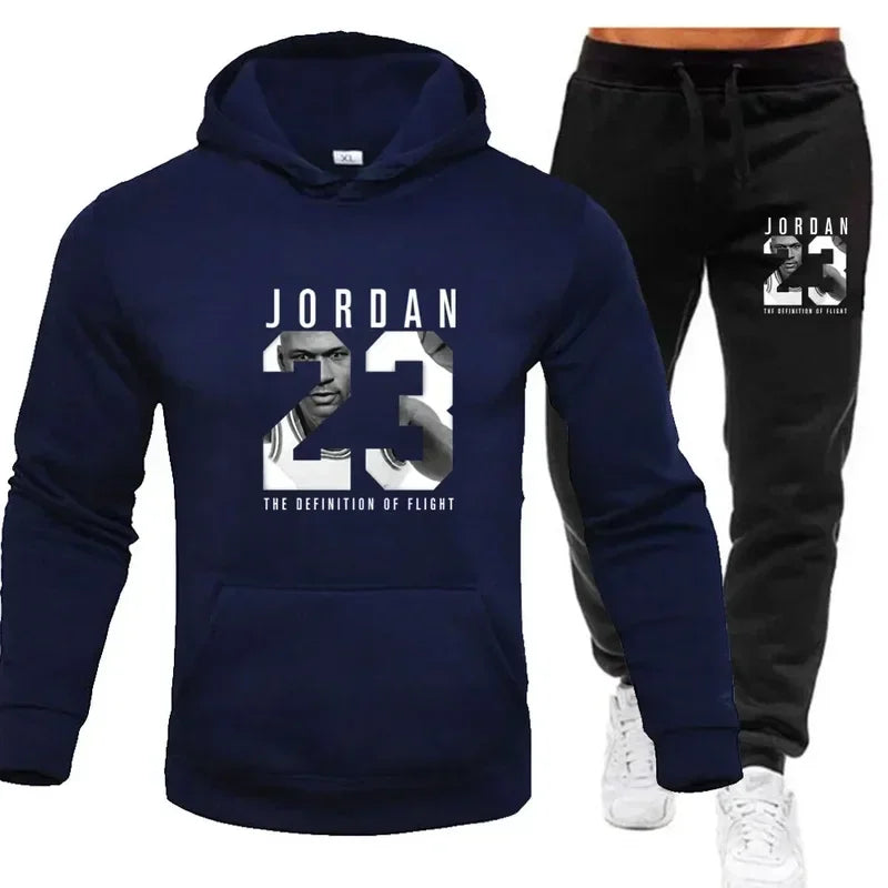 Der Sweatshirt-Hoodie ist ein Herren-Set für den Frühling 2025, ein Damen-Set für Damen-Sportbekleidung mit Kapuzenpullover und Jogginghose