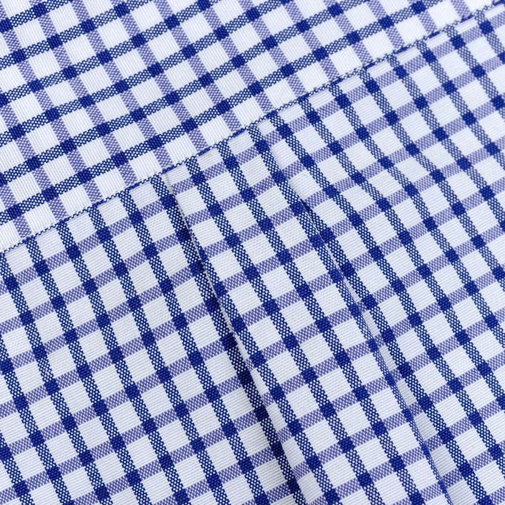 Langärmliges Oxford-Karo-gestreiftes Arbeits-Freizeithemd für Herren mit Tasche, Frühlings-Herbst-Baumwollmischung, reguläre Passform, Button-Down-Hemden