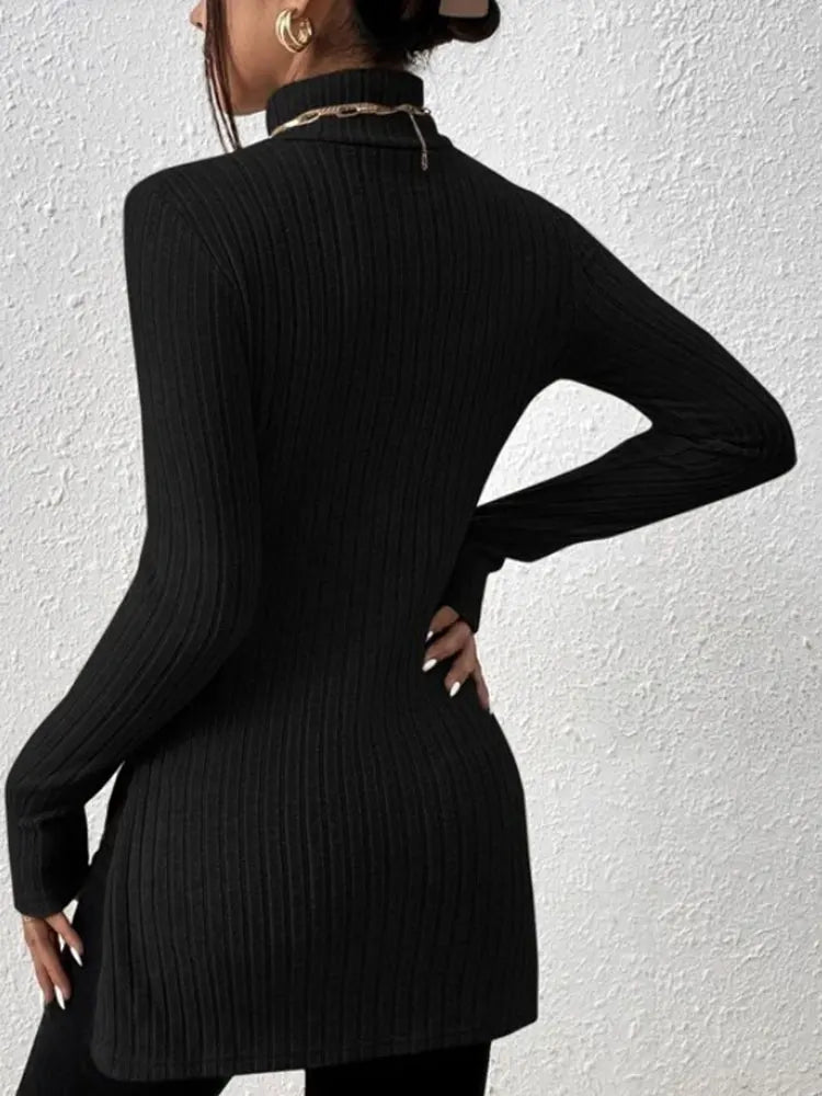 Damen Herbst-und Winter pullover mit hohem Hals unterteil