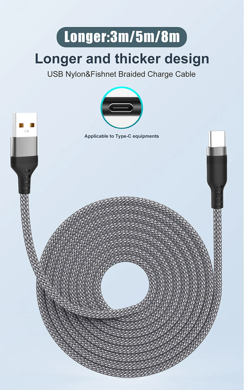 USB-Typ-C-Schnellladekabel, Android-Micro-USB-Leitung, USB zu LIGHTNING, verlängertes Ladekabel für iPhone 14, Xiaomi, OnePlus, Samsung