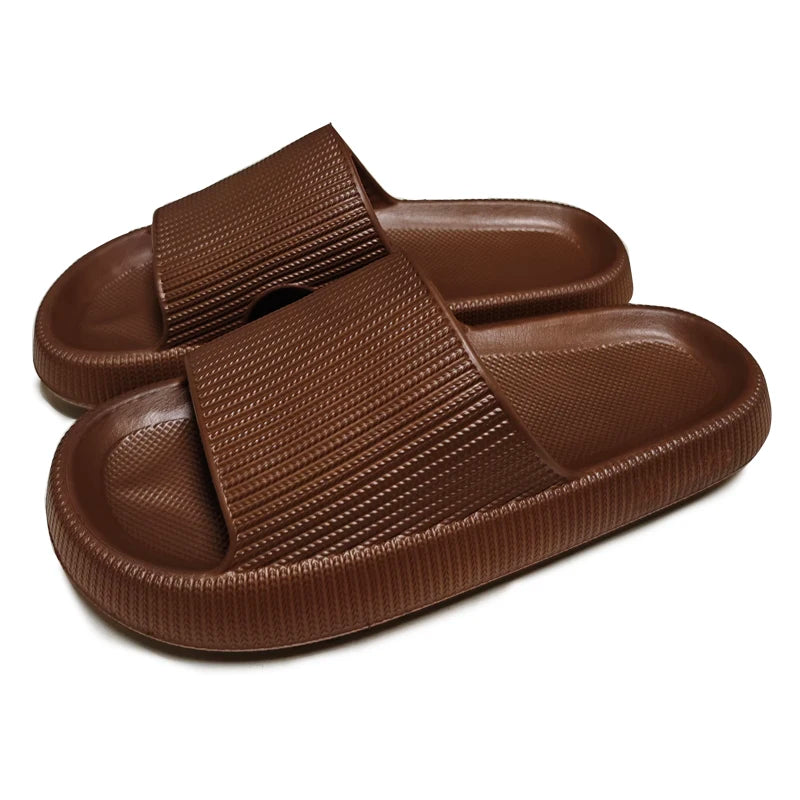 EVA-Strandpantoffeln mit dicker Sohle, 4 cm, wolkenartiger Komfort, Heimgebrauch, Paar, höhenvergrößernde, einfarbige Sommersandalen für den Innenbereich