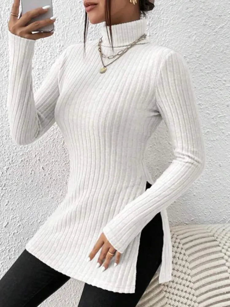 Damen Herbst-und Winter pullover mit hohem Hals unterteil