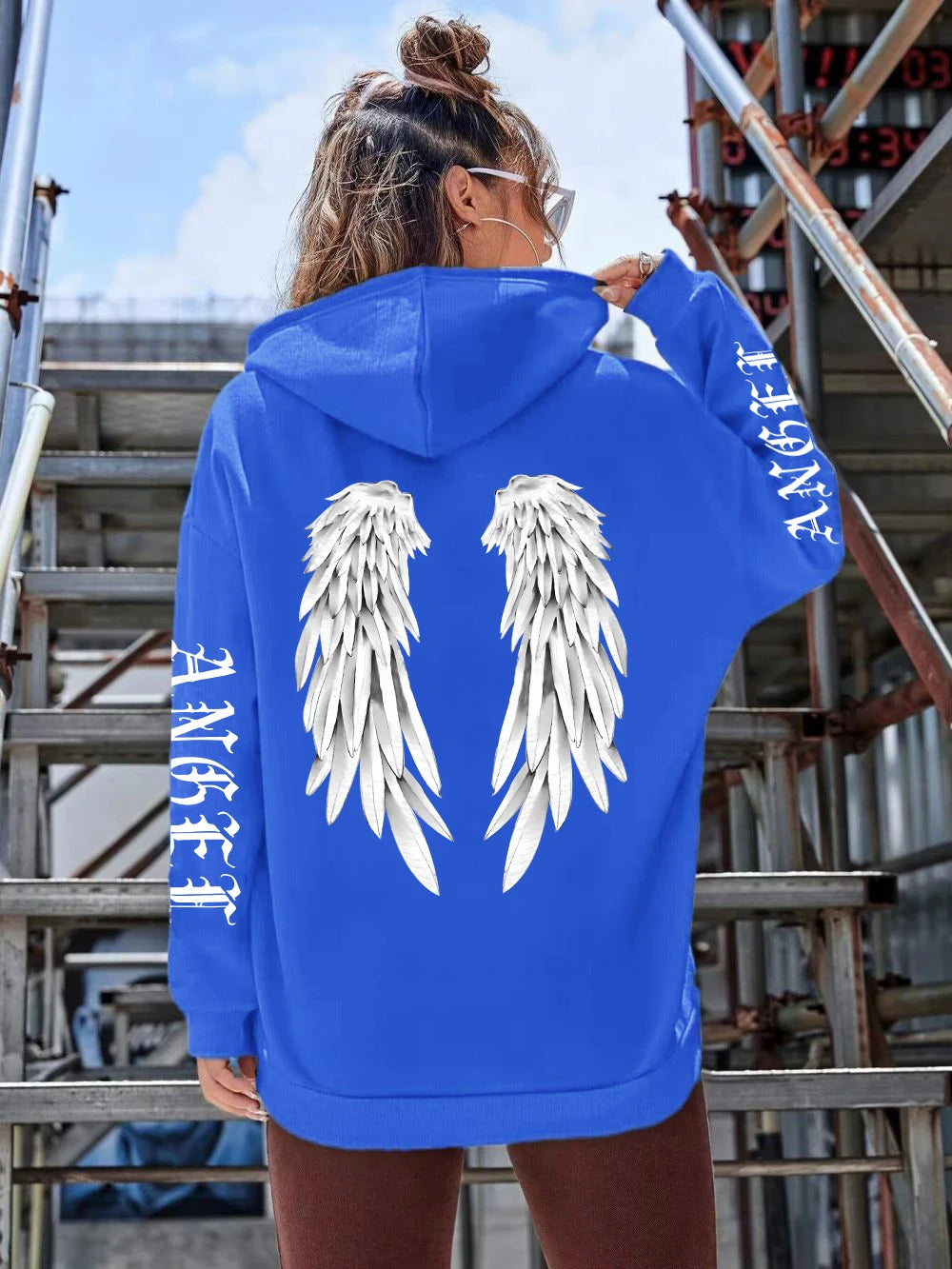 Schöne Engelsflügel bedruckte Hoodies für Damen, warm, bequem, lässig, Kapuzenpullover, modisch, klassisch, locker, originelle Basic-Kleidung