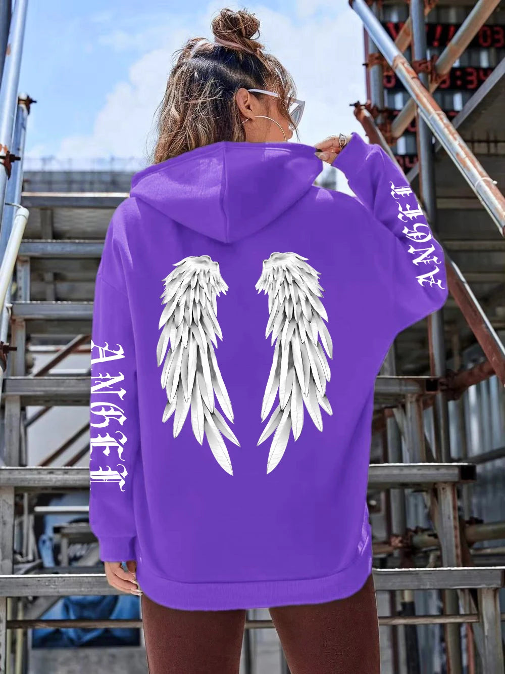 Schöne Engelsflügel bedruckte Hoodies für Damen, warm, bequem, lässig, Kapuzenpullover, modisch, klassisch, locker, originelle Basic-Kleidung