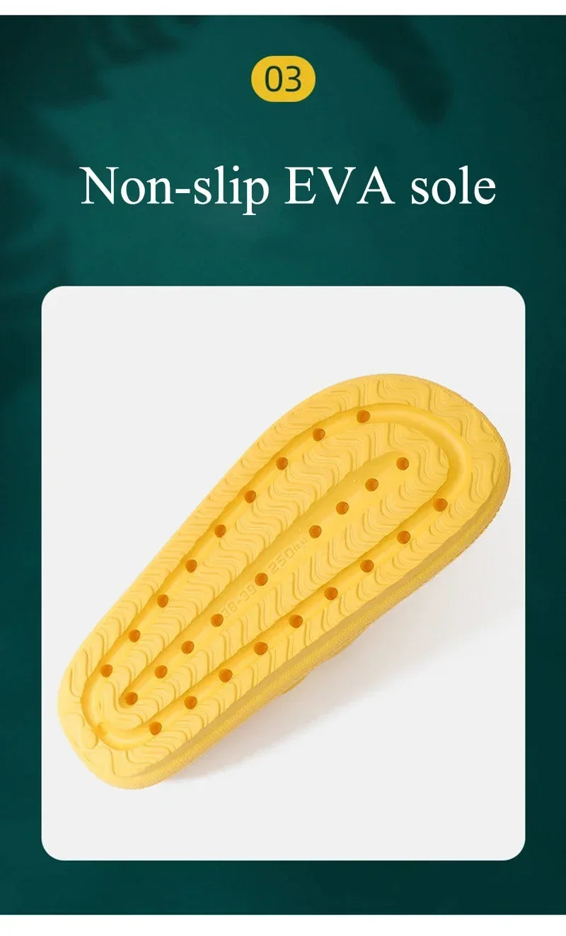 EVA-Strandpantoffeln mit dicker Sohle, 4 cm, wolkenartiger Komfort, Heimgebrauch, Paar, höhenvergrößernde, einfarbige Sommersandalen für den Innenbereich