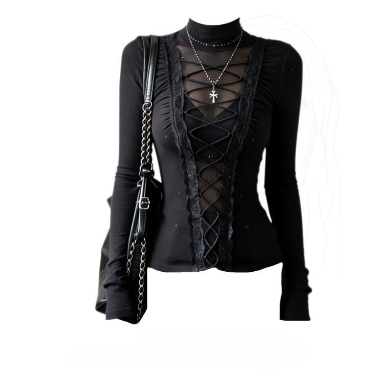 2026 Koreanische Punk-Subkultur Bedruckte Kurzarm-T-Shirts Y2K Harajuku Gothic Loose Tees Streetwear Retro 2000er Vintage Damen-Oberteile
