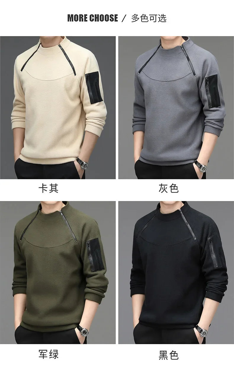 Herren Sweatshirs Frühling Herbst Langarm T-Shirt Top lose Trend Rundhals ausschnitt Hemd leichte Casual Sports