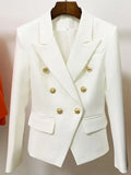 HÖCHSTE QUALITÄT Neue Mode 2026 Designer-Jacke Damen Klassischer Doppelreihiger Blazer mit Metall-Löwenknöpfen Größe S-5XL