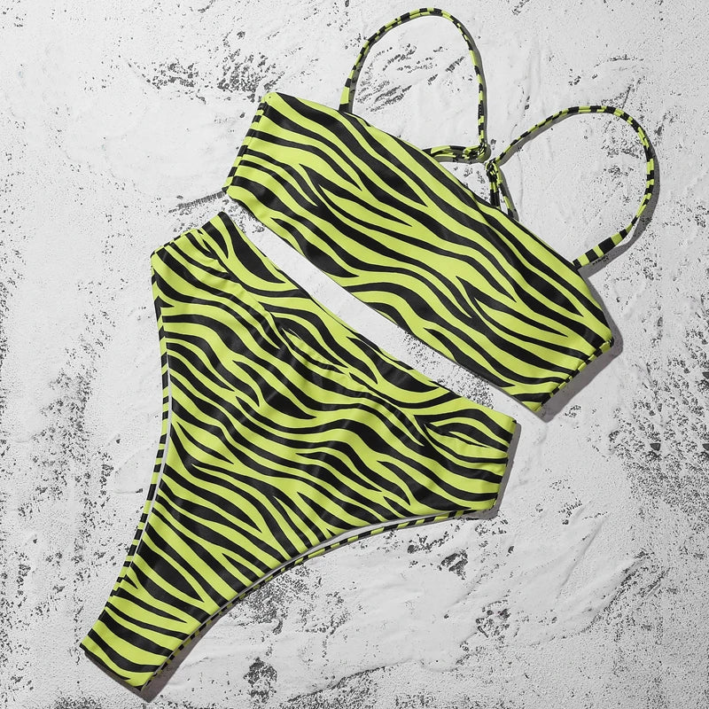 ZTVitality Sexy Bikinis Solide Push Up Bikini Biquini Mujer 2021 Heißer Verkauf Gepolsterte Bh Riemen Hohe Taille Badeanzug Bademode Frauen Druck Biquini S-XL