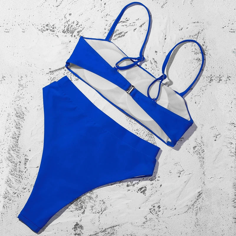 ZTVitality Sexy Bikinis Solide Push Up Bikini Biquini Mujer 2021 Heißer Verkauf Gepolsterte Bh Riemen Hohe Taille Badeanzug Bademode Frauen Druck Biquini S-XL
