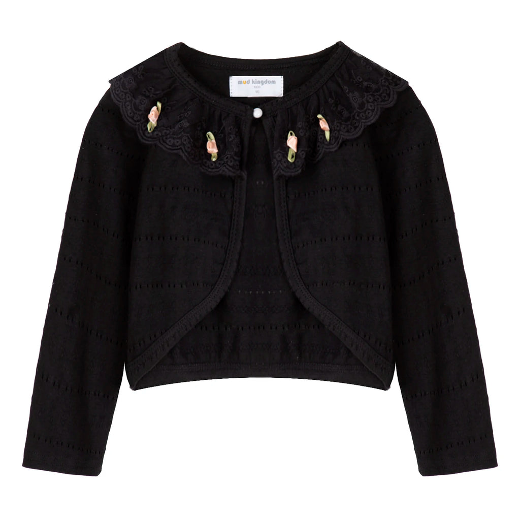 Mud kingdom Grils Strickjacke Pullover Frühling Langarm Bolero Achsel zucken Spitze kurze Strickjacke für Kleinkind Kleidung dünne Mantel Jacke