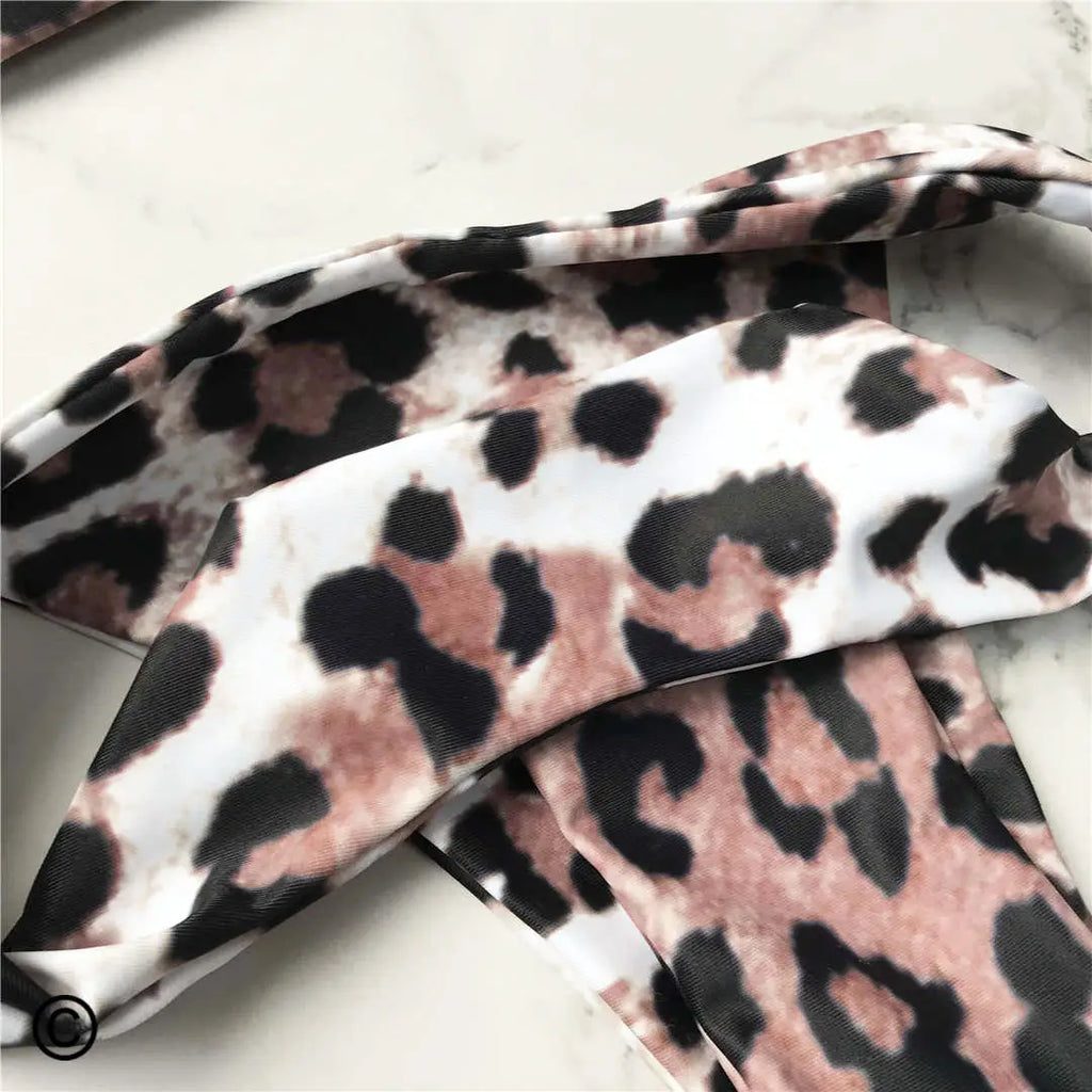 S - XL Neue Sexy Leopard Bikini Frauen Bademode Weiblichen Badeanzug Zwei-stück Bikini set Bügel Badende Badeanzug schwimmen Tragen V872