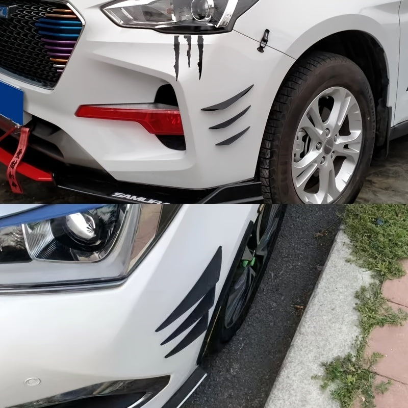 6pcs/set Universal Front Bumper Lip Decoration Diffuser Splitter Fins Body Spoiler Canards Valence Chin Car Tuning Canard